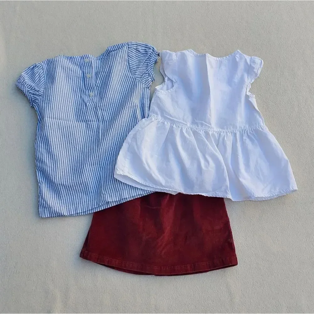 Girls 2 tops and skirt bundle Size 4-5